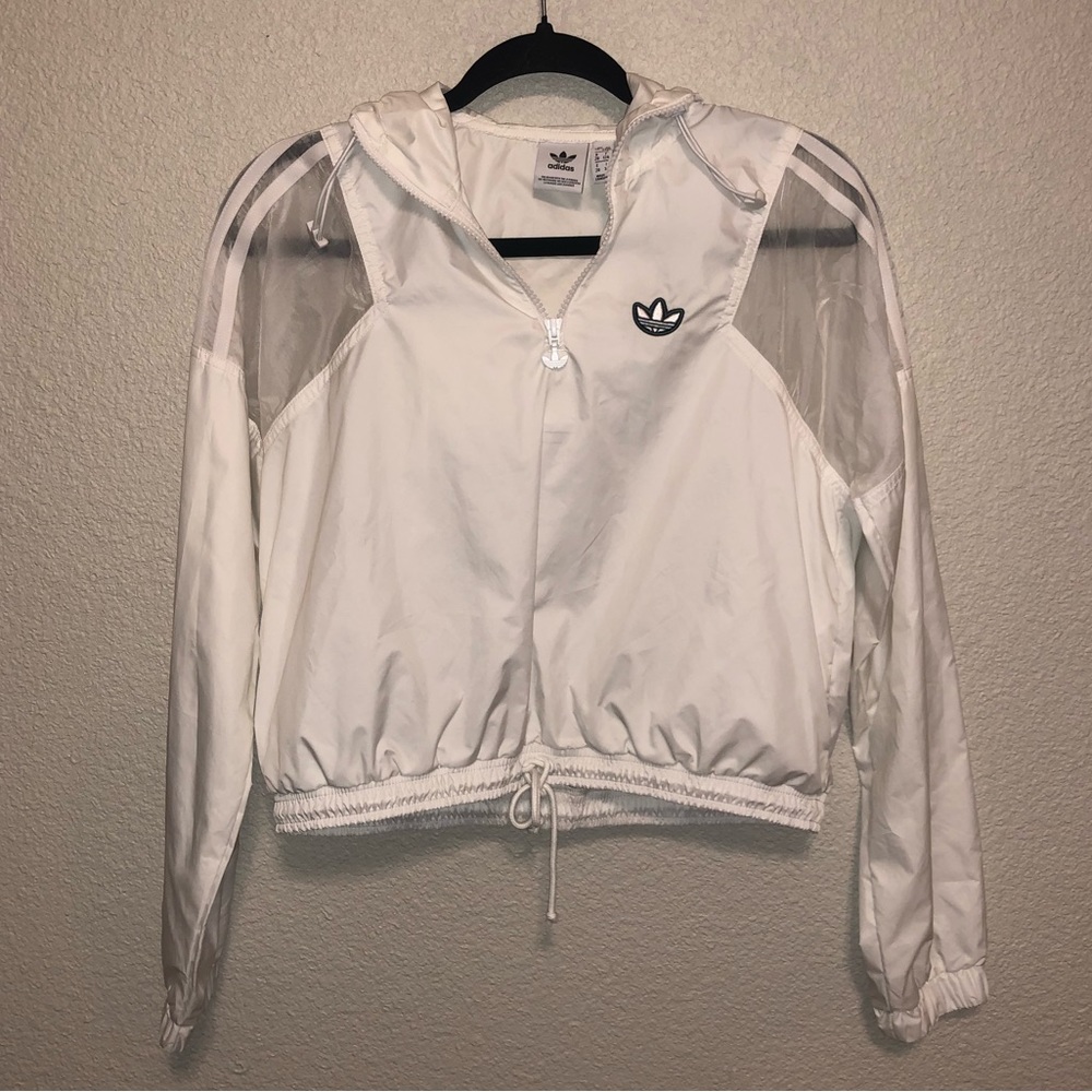 adidas cropped windbreaker